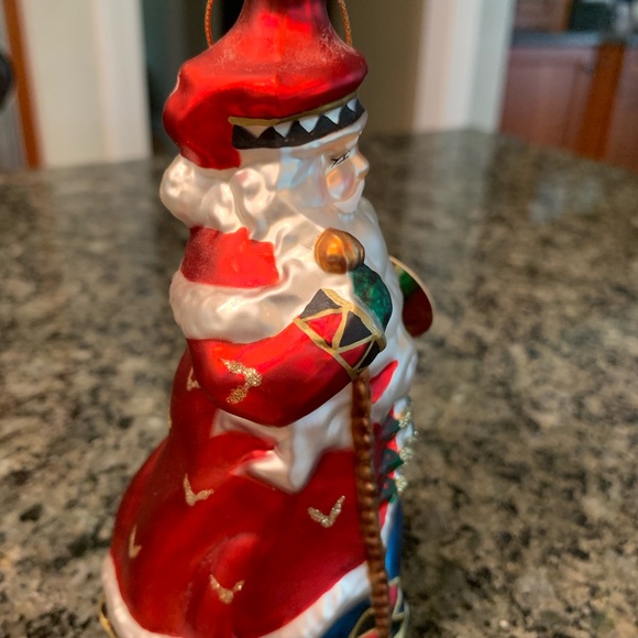 Handblown Handpainted Glass Santa Claus Father Christmas Ornament Decoration - Picture 5 of 5
